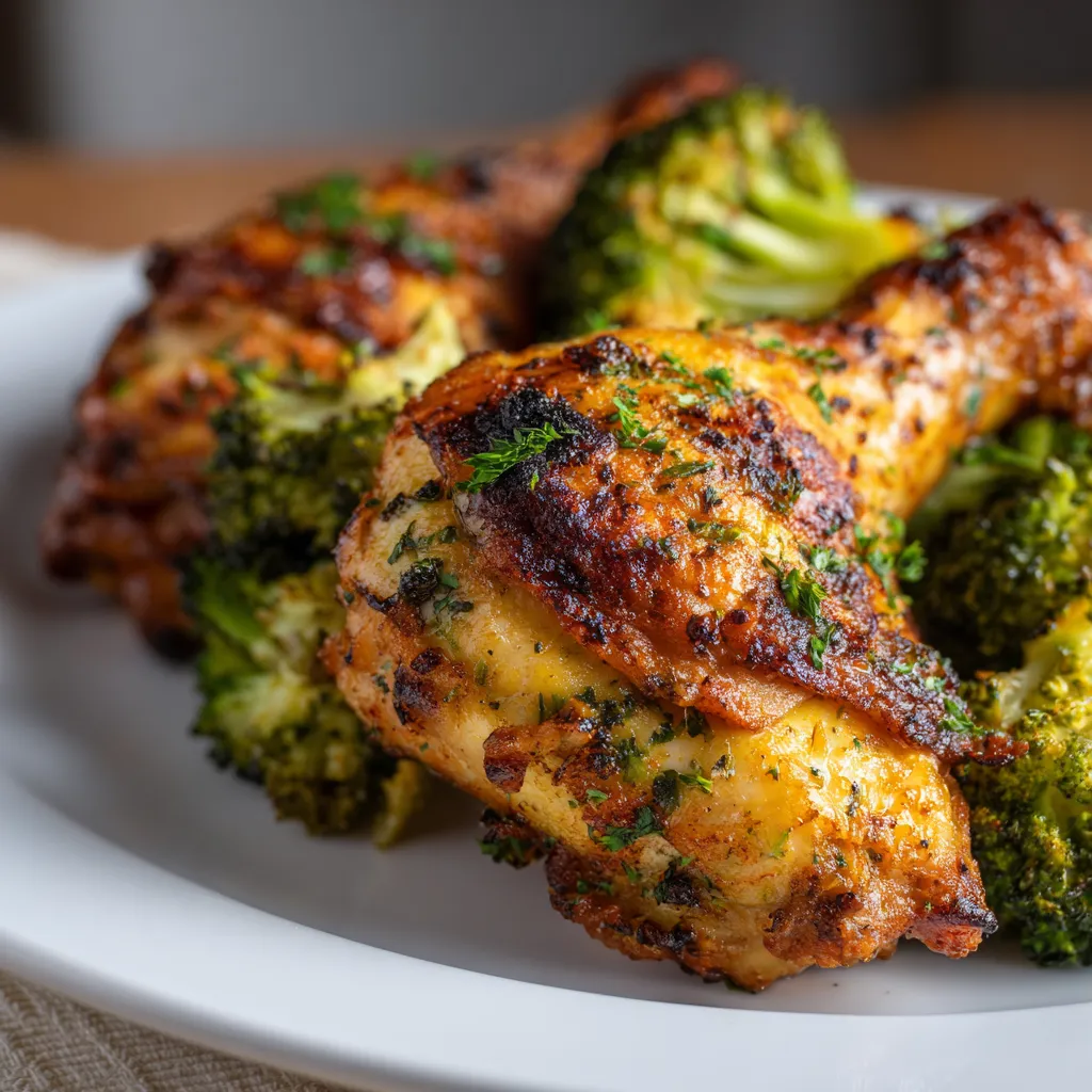 Air Fryer Chicken and Broccoli