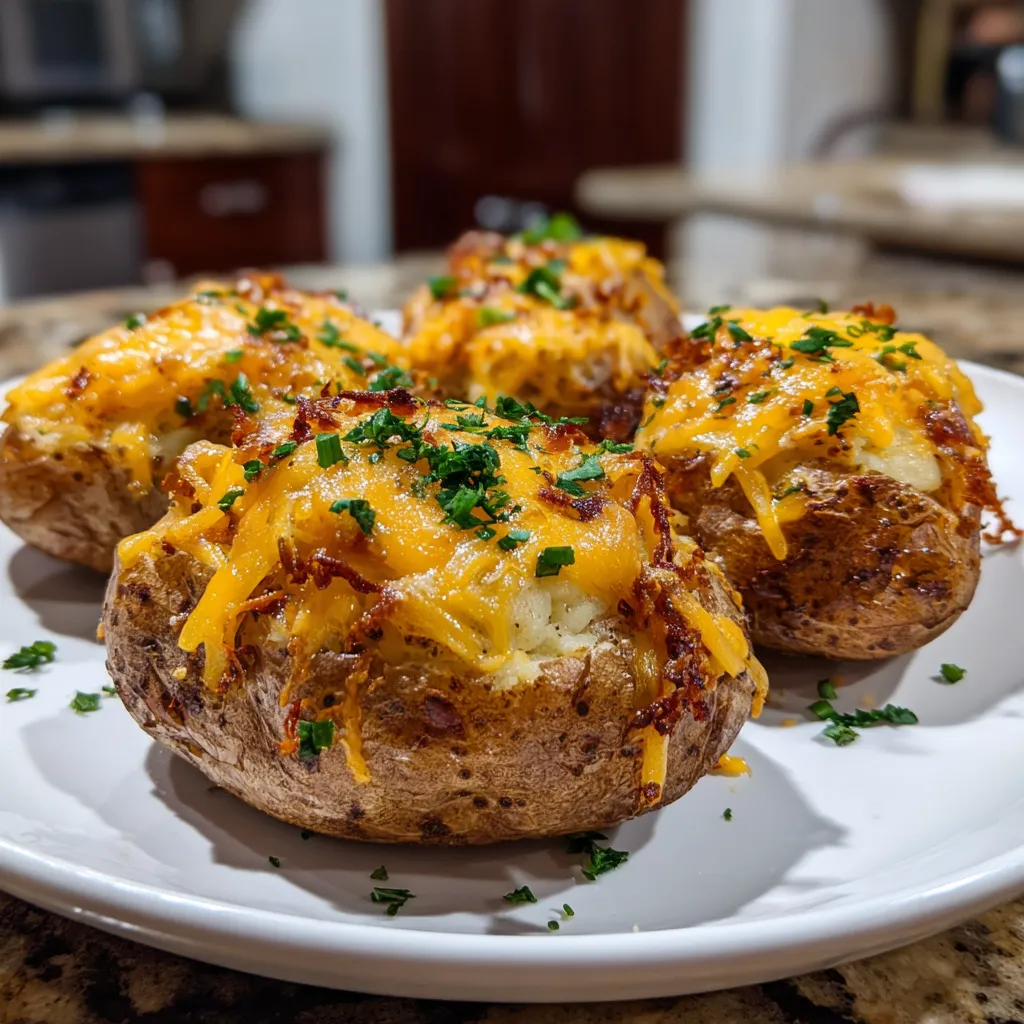 Air Fryer Stuffed Potatoes with Cheese