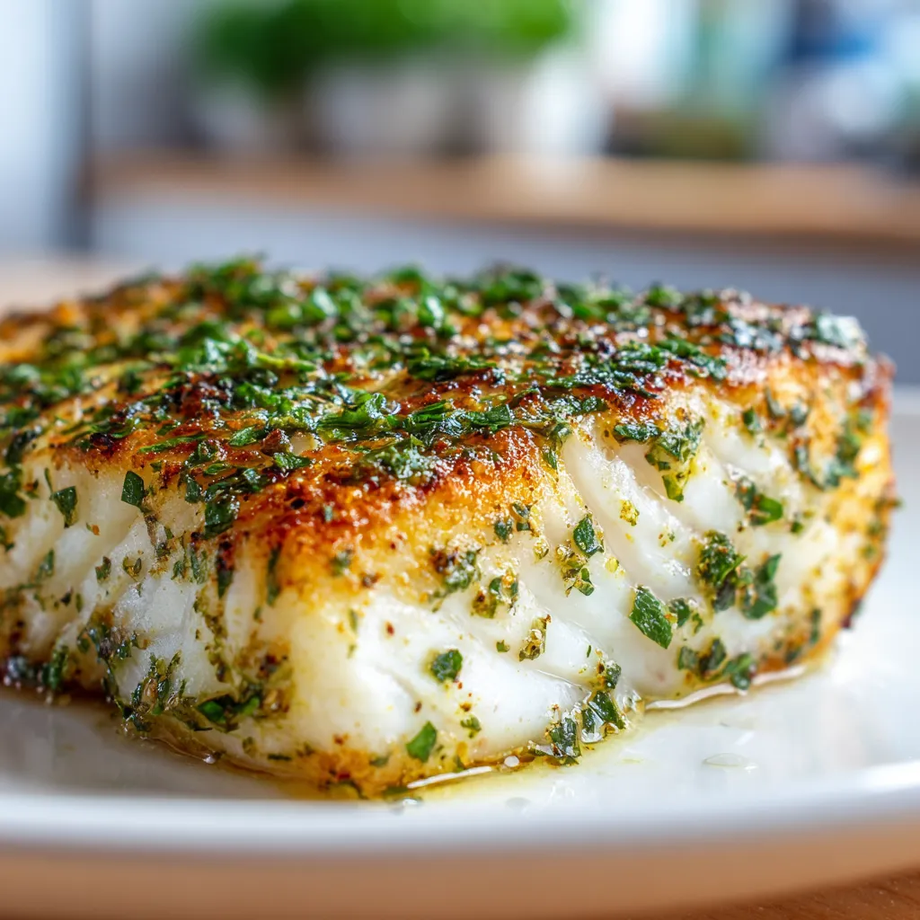 Air Fryer Garlic Herb Halibut