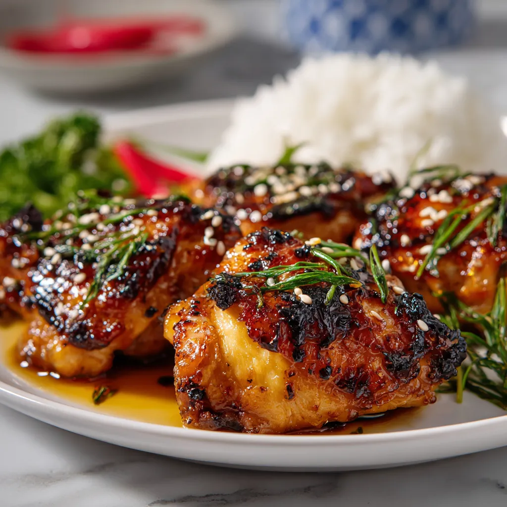 Air Fryer Teriyaki Chicken Thighs with Sesame Seeds